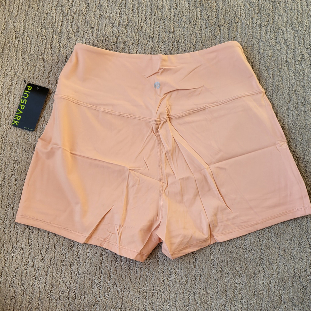 Women’s Wide Leg High Waisted Athletic Shorts – Pinspark – Peach – Size M – NWT - Picture 8 of 10